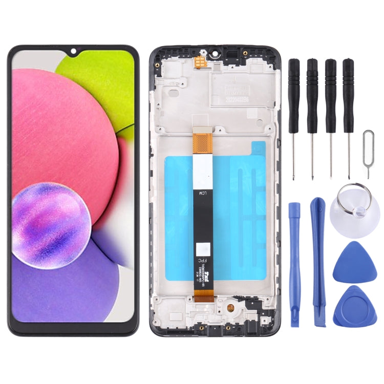 Full LCD Screen and Digitizer Assembly with Frame for Samsung Galaxy A03s SM-A037U US Edition