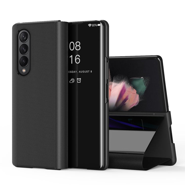 Samsung Galaxy Z Fold4 5G Black Electroplated Flip Mirror Shockproof Phone Case