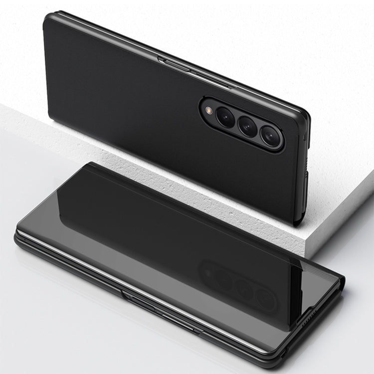 Samsung Galaxy Z Fold4 5G Black Electroplated Flip Mirror Shockproof Phone Case
