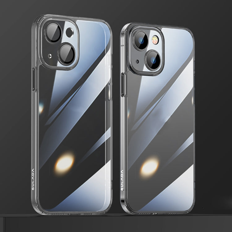 SULADA Crystal Steel Series Diamond Glass + TPU Phone Case for iPhone 13 (Black)