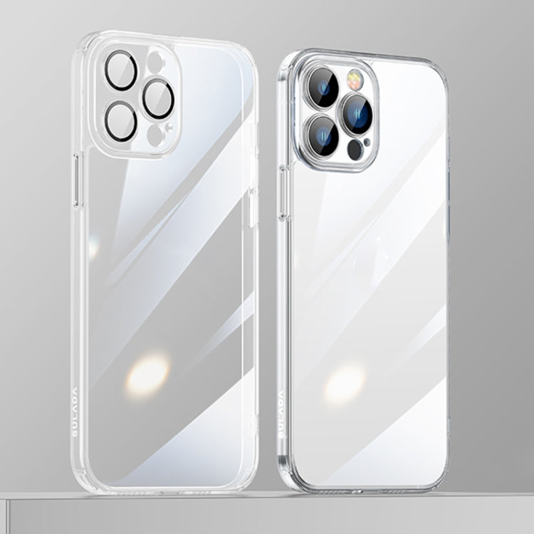 SULADA Crystal Steel Series Diamond Glass + TPU Phone Case for iPhone 13 Pro (Transparent)