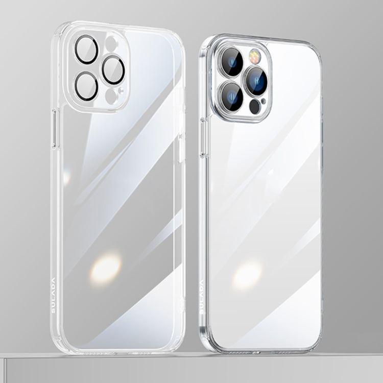 SULADA Crystal Steel Series Diamond Glass + TPU Phone Case for iPhone 13 Pro Max (Transparent)
