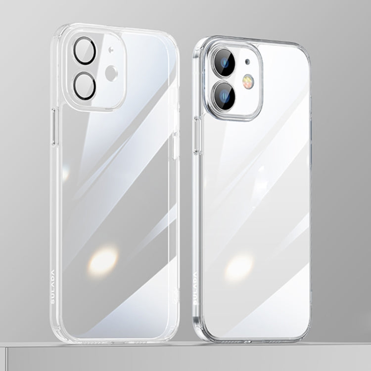 SULADA Crystal Steel Series Diamond Glass + TPU Phone Case for iPhone 12 (Transparent)