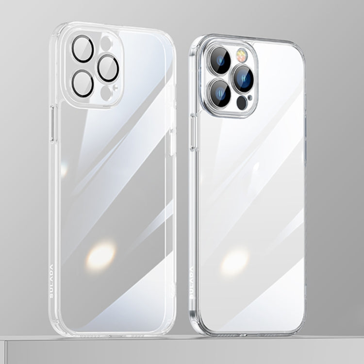 SULADA Crystal Steel Series Diamond Glass + TPU Phone Case for iPhone 12 Pro (Transparent)