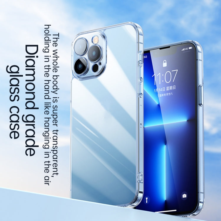 SULADA Crystal Steel Series Diamond Glass + TPU Phone Case for iPhone 12 Pro Max (Blue)