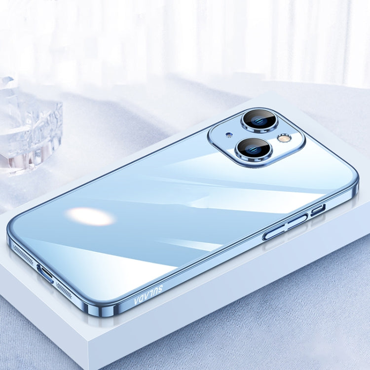 SULADA JINGJIA Series Lens Protector PC Phone Case for iPhone 13 (Blue)