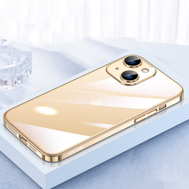 SULADA JINGJIA Series Lens Protector PC Phone Case for iPhone 13 (Gold)