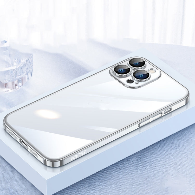 SULADA JINGJIA Series Lens Protector PC Phone Case for iPhone 13 Pro (Silver)