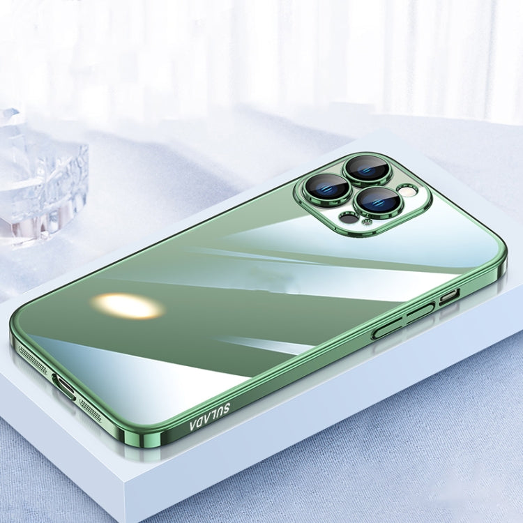SULADA JINGJIA Series Lens Protector PC Phone Case for iPhone 13 Pro (Green)
