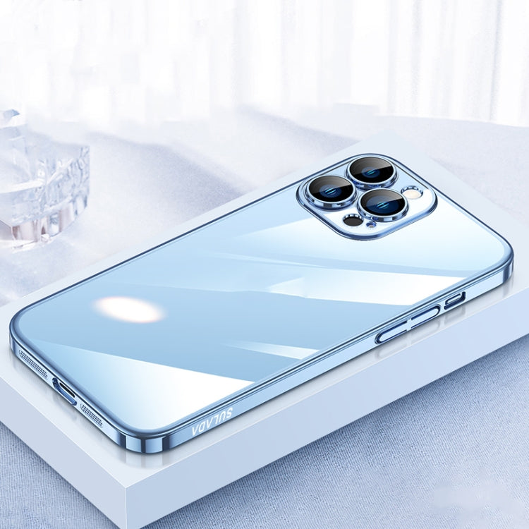 SULADA JINGJIA Series Lens Protector PC Phone Case for iPhone 13 Pro Max (Blue)