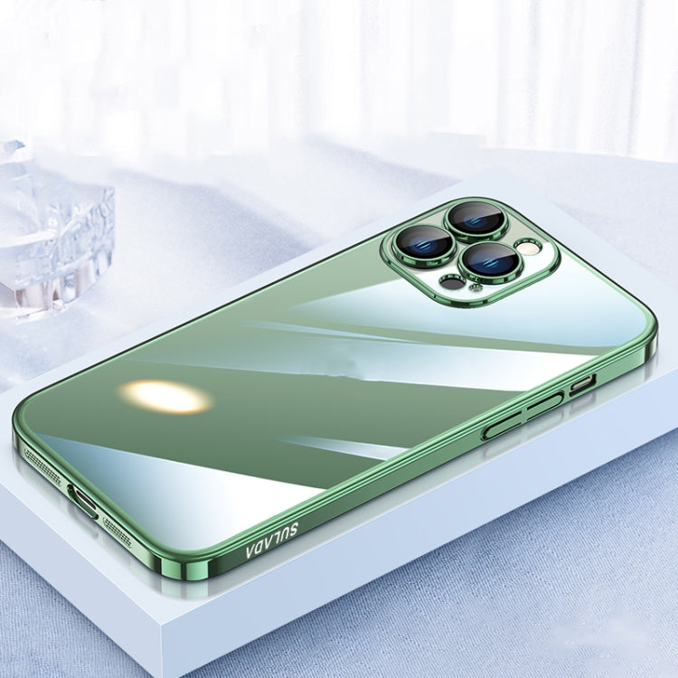 SULADA JINGJIA Series Lens Protector PC Phone Case for iPhone 13 Pro Max (Green)