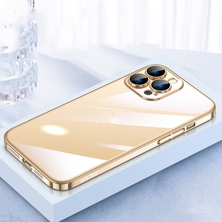 SULADA JINGJIA Series Lens Protector PC Phone Case for iPhone 12 Pro Max (Gold)