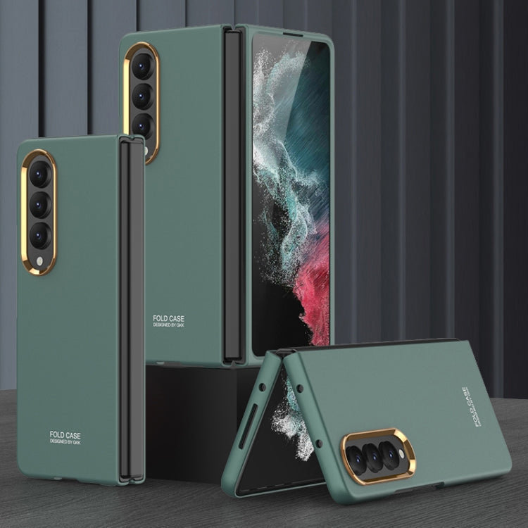 GKK Ultra-thin Electroplating Lens Frame Phone Case for Samsung Galaxy Z Fold4 - Green