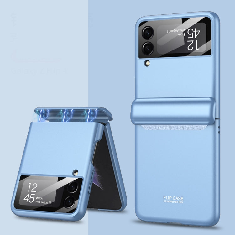 Magnetic Fold All-inclusive Protective Phone Case for Samsung Galaxy Z Flip4 - Blue