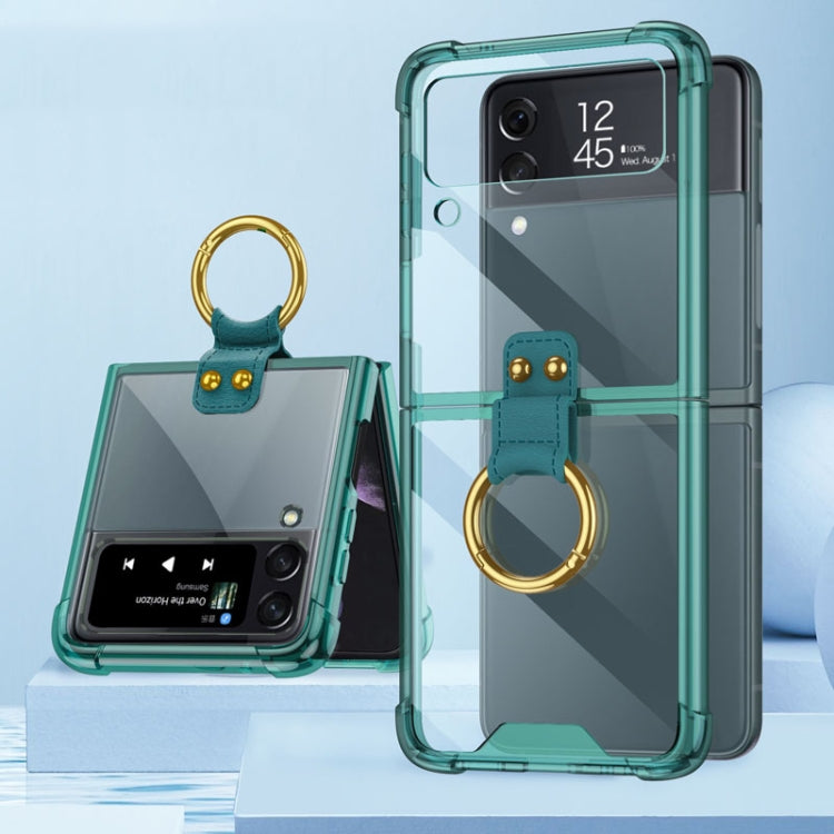 Green GKK Airbag Protective Phone Case with Ring for Samsung Galaxy Z Flip 4