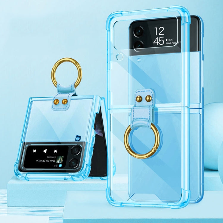 Samsung Galaxy Z Flip GKK Airbag Protective Phone Case with Ring in Blue