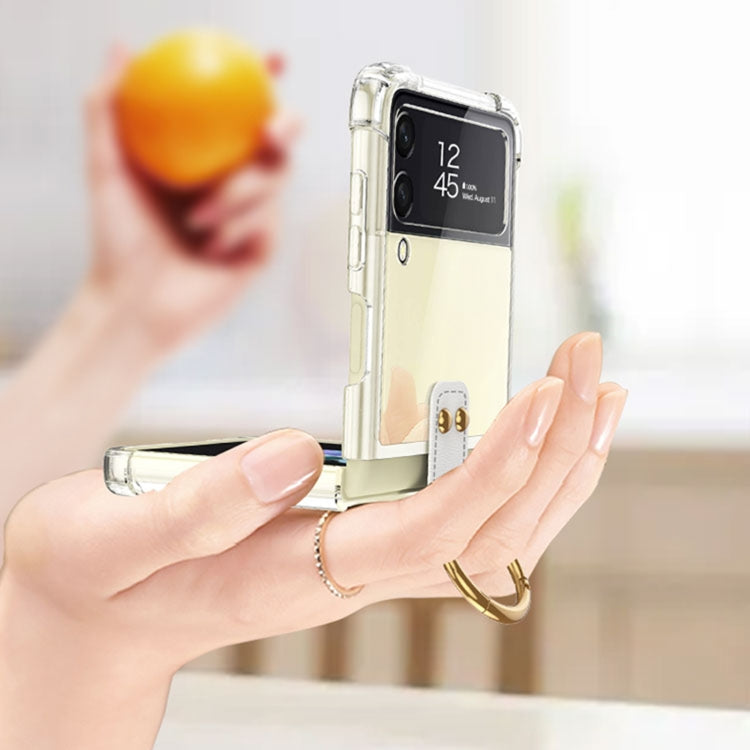 Sleek Black GKK Airbag Protective Phone Case with Ring for Samsung Galaxy Z Flip4