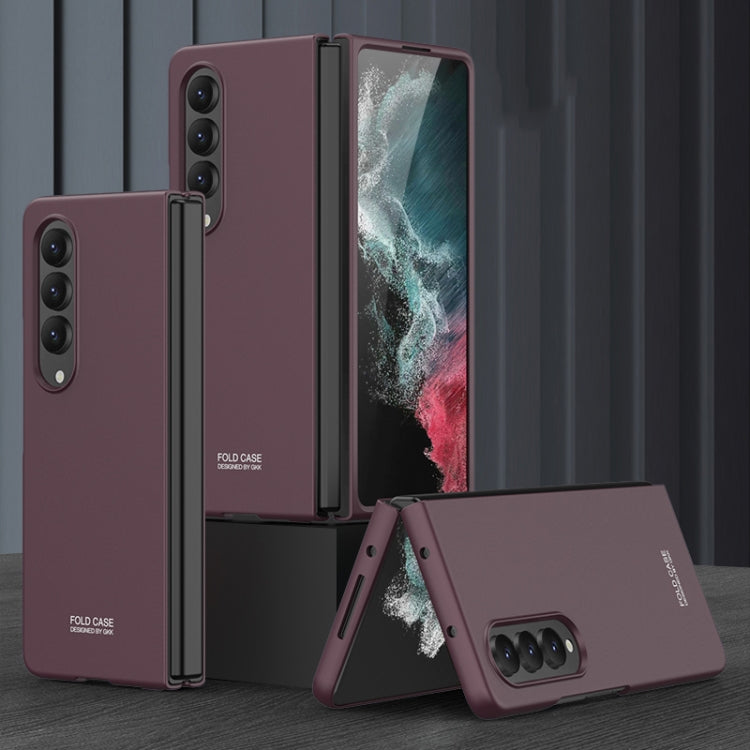 GKK Ultra-thin All-inclusive Shockproof Phone Case for Samsung Galaxy Z Fold4 (Brown)