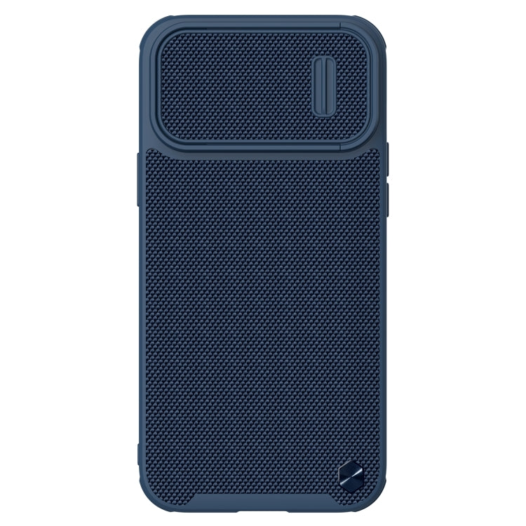 NILLKIN 3D Textured Nylon Fiber TPU + PC Phone Case for iPhone 13 Pro Max (Blue)
