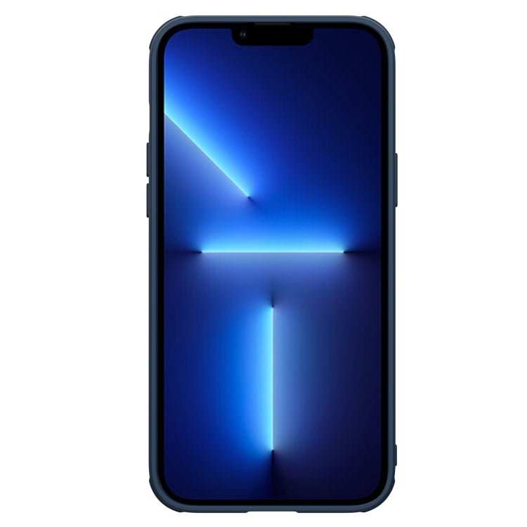 NILLKIN 3D Textured Nylon Fiber TPU + PC Phone Case for iPhone 13 Pro Max (Blue)