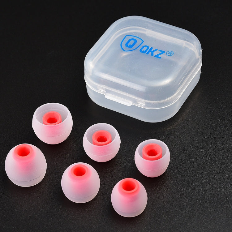 QKZ GJES 6-in-1 In-Ear Earphone Silicone Ear Caps (White Red)