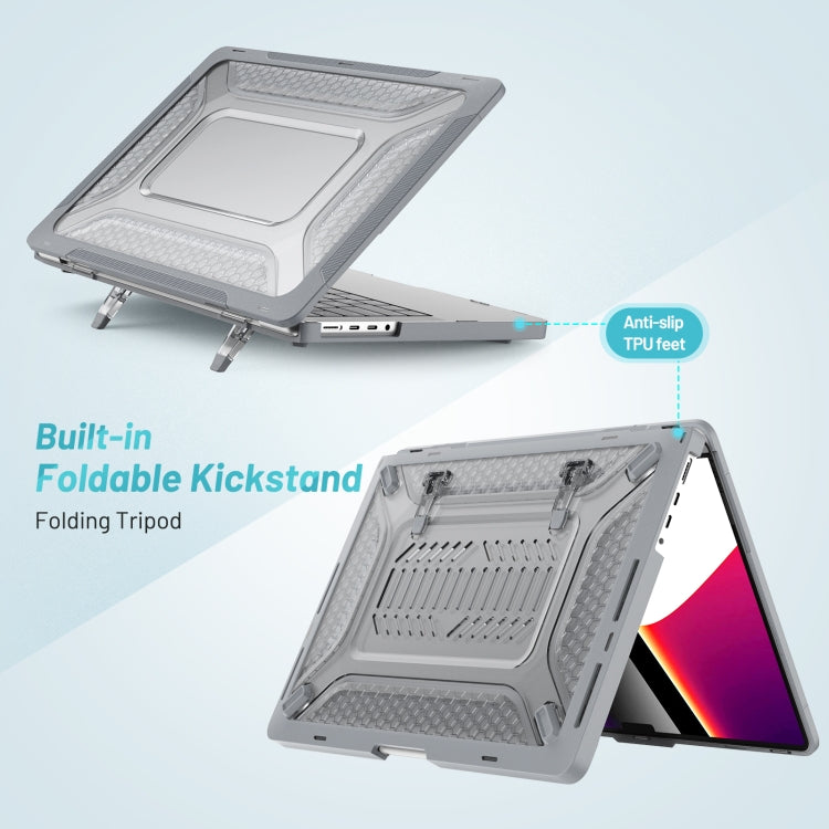 Honeycomb Protective Case for MacBook Pro 14.2 inch A2442 2021 (Star Gray)