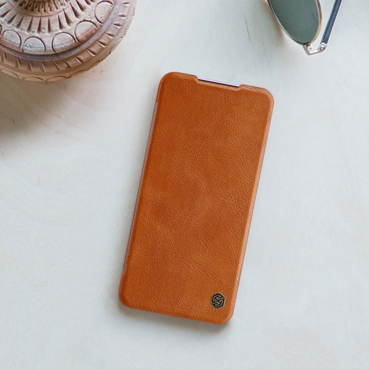 NILLKIN QIN Series Crazy Horse Texture Leather Case for Xiaomi Redmi K30/K30 5G with Card Slot - Brown