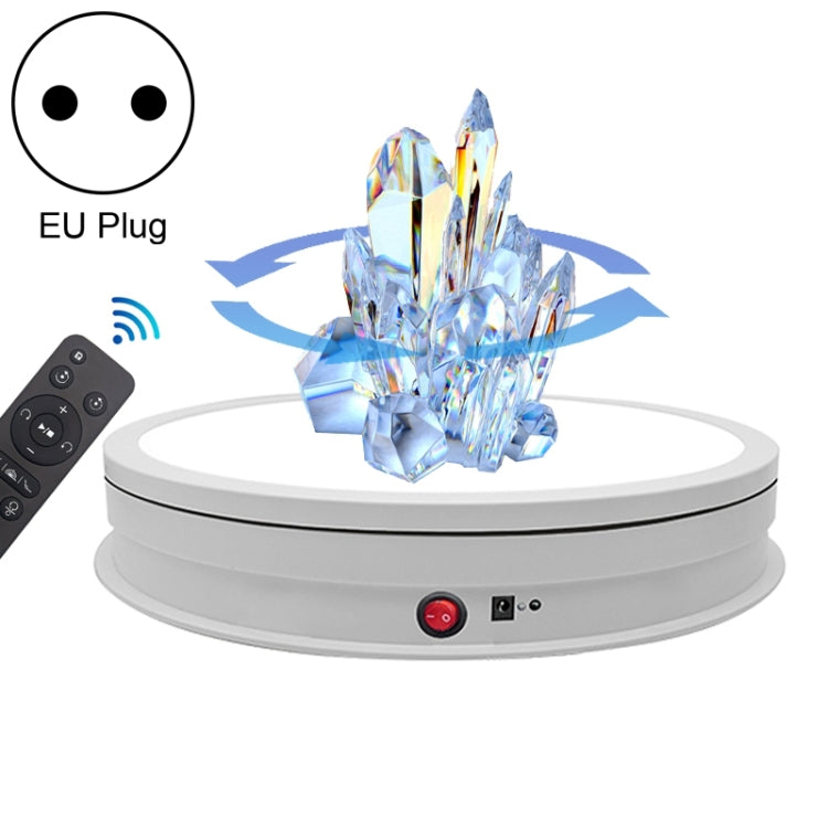 42cm Rotating Display Stand Turntable with LED Light, EU Plug (White)