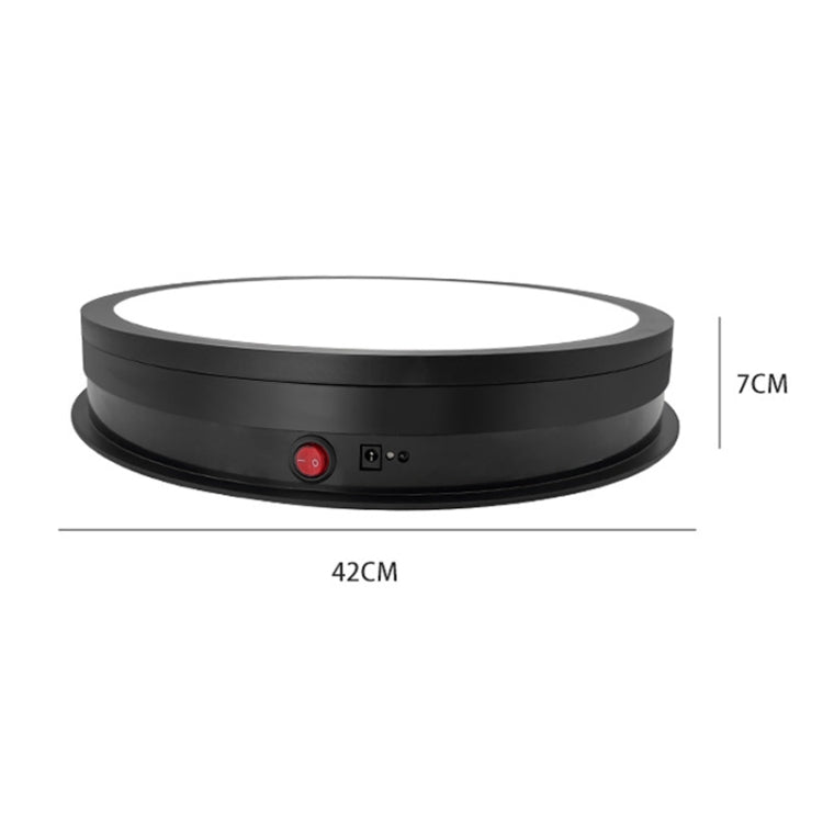 42cm LED Light Electric Rotating Display Stand Turntable with Remote Control and 3-Color Light Adjustment (Black, UK Plug)