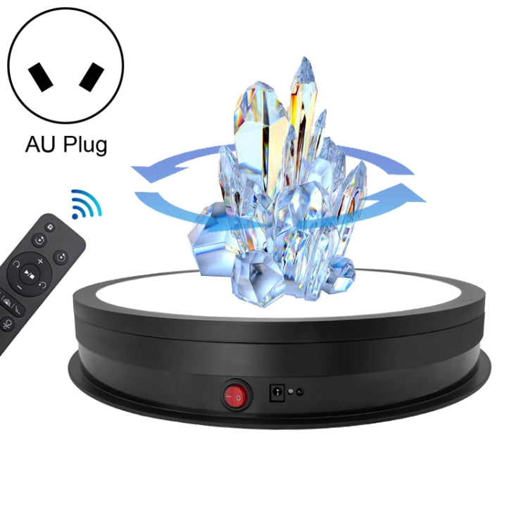 Electric Rotating Display Stand Turntable with LED Light - 42cm, AU Plug (Black)