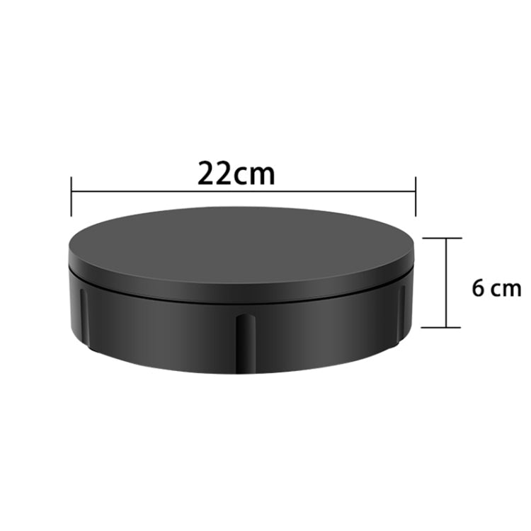 22cm Charging Rotating Display Stand Video Shooting Turntable with Remote Control, Black