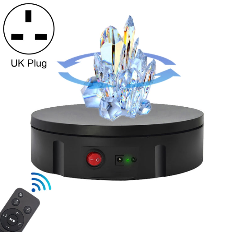 22cm Charging Rotating Display Stand Video Shooting Turntable with Remote Control, Load Capacity 50kg, UK Plug(Black)