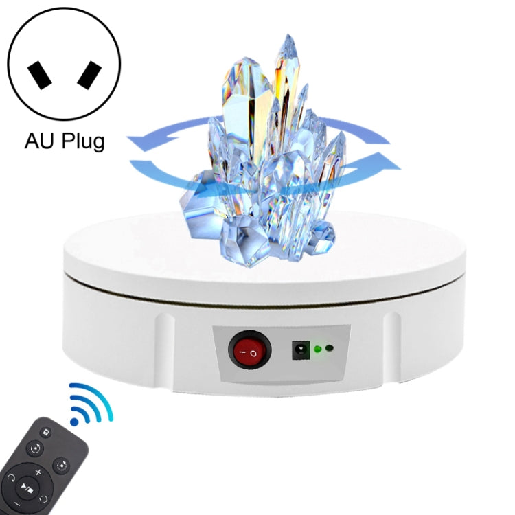 360-Degree Rotating Display Stand with Quiet Operation and Remote Control (White)