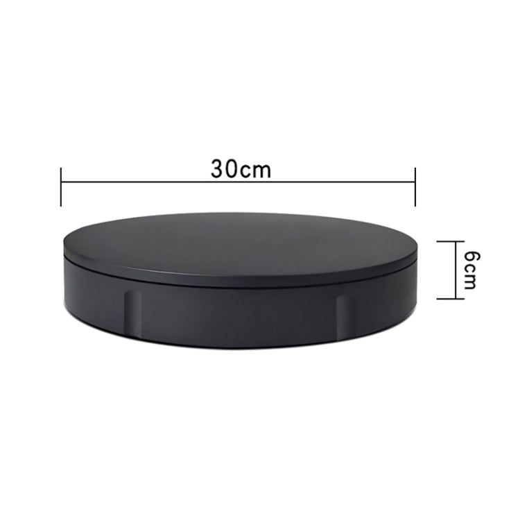 30cm Rotating Display Stand with Charging Function and 360-Degree Rotation, Load Capacity: 100kg, EU Plug (Black)