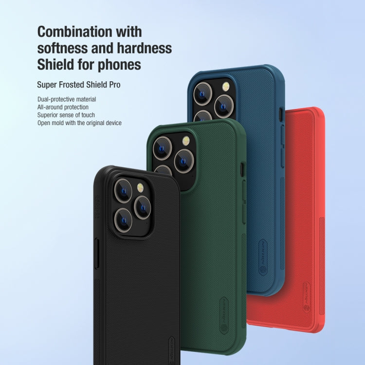 iPhone 14 Pro Max NILLKIN Frosted Shield Pro PC + TPU Phone Case (Green)