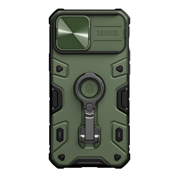 NILLKIN CamShield Armor Pro Phone Case with Ring Holder for iPhone 13 Pro Max (Green)