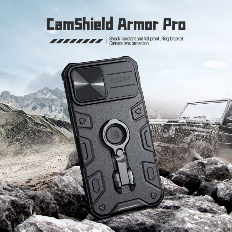 NILLKIN CamShield Armor Pro Phone Case with 360-Degree Rotating Ring Holder for iPhone 13 Pro Max (Black)