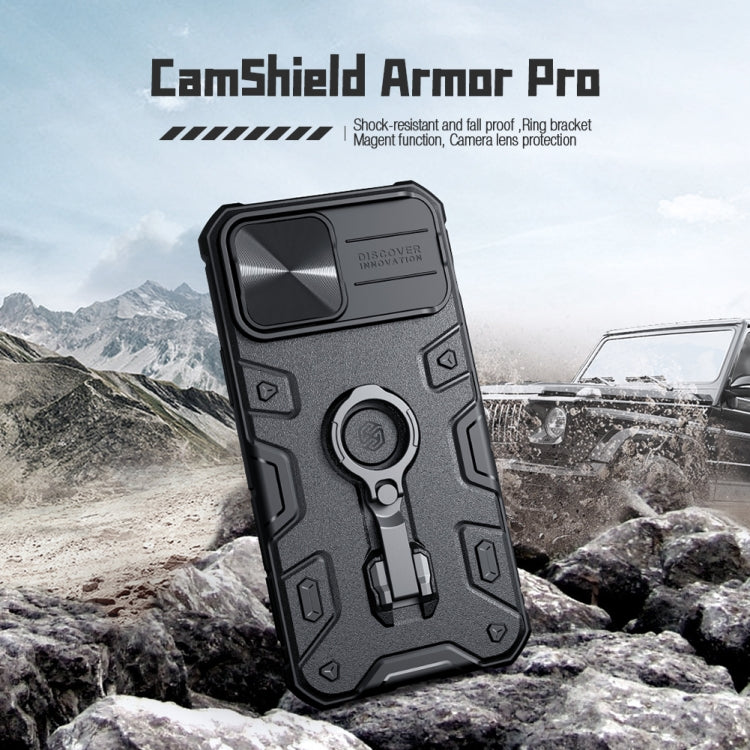 CamShield Armor Pro Magnetic Phone Case for iPhone 13 Pro Max (Green) with Sliding Cover and Ring Bracket