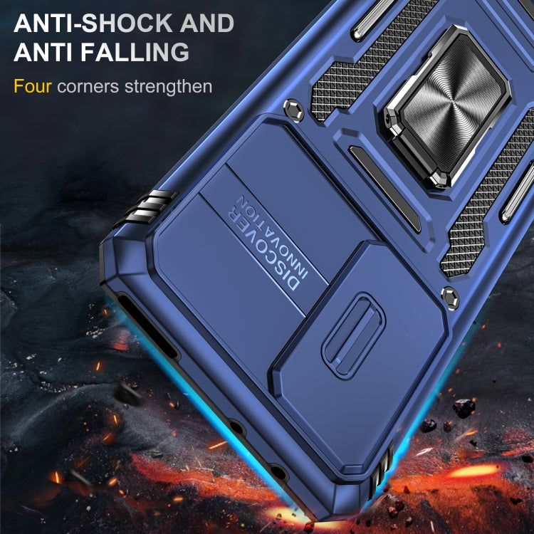 Navy Blue Xiaomi 12 Pro Armor PC + TPU Camera Shield Phone Case