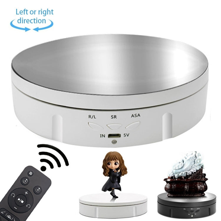 Remote Control Electric Rotating Turntable Display Stand - White