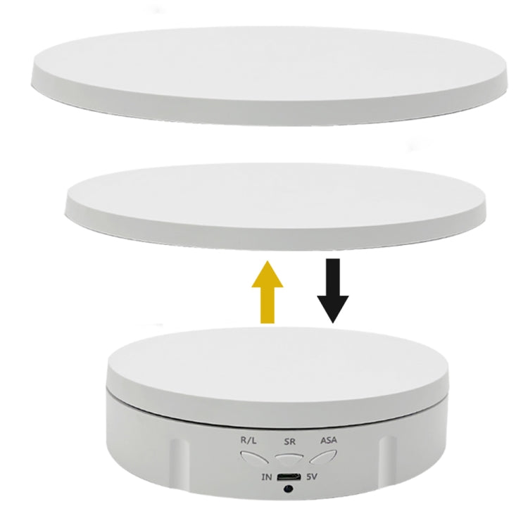 Electric Rotating Display Stand Turntable with Quiet Display, 360-Degree Rotation, and Safe Non-Slip Design (White)