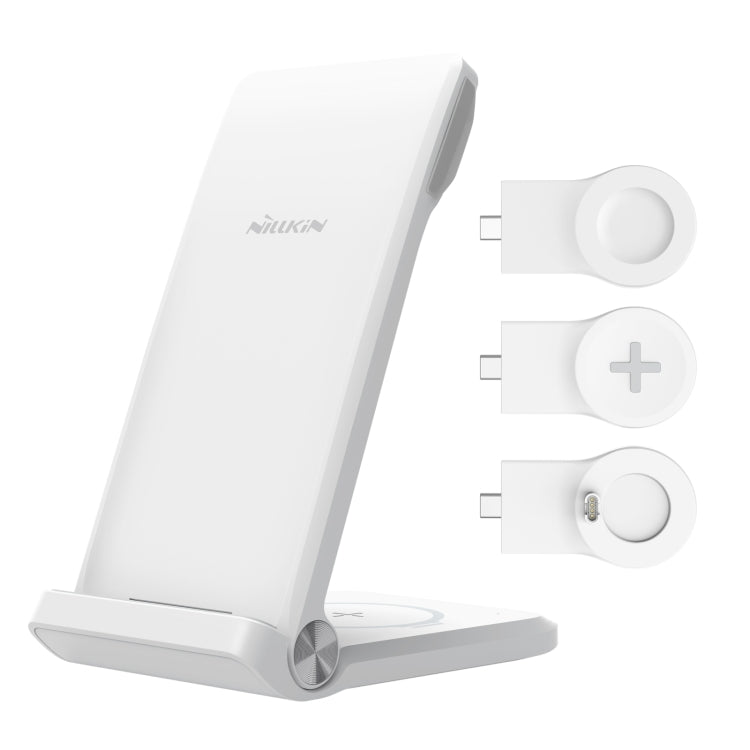 NILLKIN NKT12 3-in-1 Wireless Charger with Garmin Watch Charging, EU Plug (White)