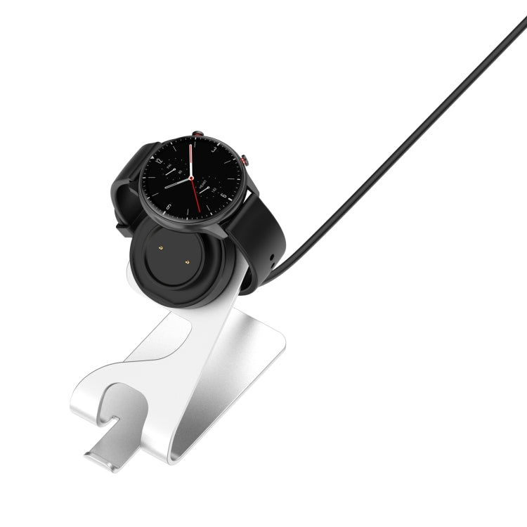 Sleek Silver Aluminum Alloy Charger Holder for Amazfit Bip 3 Watch