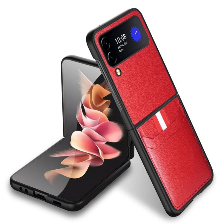 Red GKK Litchi Texture Card Slot Phone Case for Samsung Galaxy Z Flip4 5G