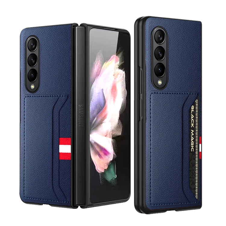 Blue GKK Litchi Texture Card Slot Phone Case for Samsung Galaxy Z Fold4 5G