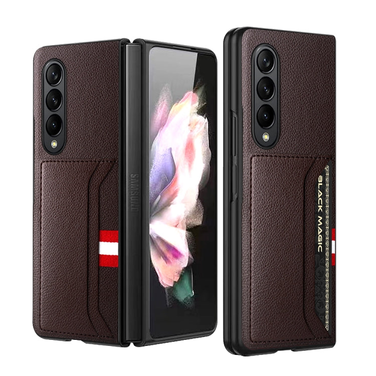 Samsung Galaxy Z Fold4 5G Brown Card Slot Phone Case