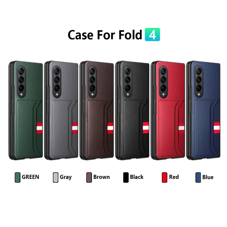 GKK Litchi Texture Card Slot Phone Case for Samsung Galaxy Z Fold4 5G (Grey)