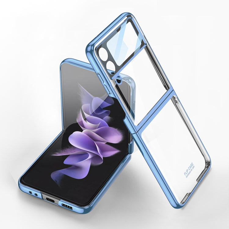 GKK Integrated Electroplating Full Coverage Phone Case for Samsung Galaxy Z Flip (Blue)