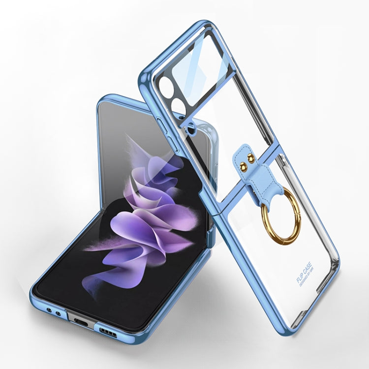 GKK Blue Electroplated Phone Case with Ring for Samsung Galaxy Z Flip4