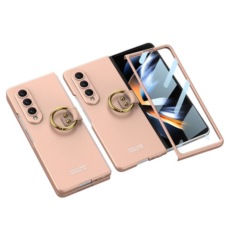 GKK Integrated Ultra-thin Full Coverage Phone Case with Ring for Samsung Galaxy Z Fold4 - Gold